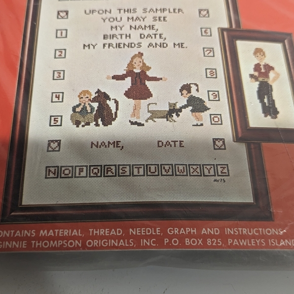 Counted cross stitch boy or girl motif kit with thread. - Picture 3 of 4